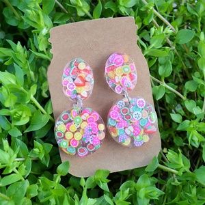Resin Fruit Dangle Earrings